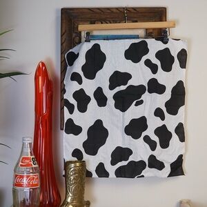 Vintage 90s aop graphic cow print farm animal square banana